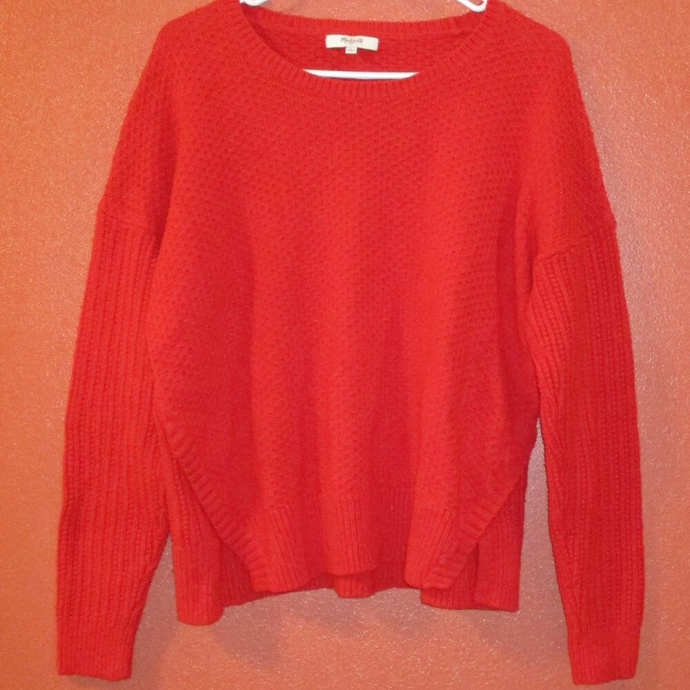 Madewell Sweater Woman Large Red Warm Long Sleeve Travel Vacation Sweater